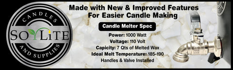 New 220 Volt Power. Wax Melter For Candle Making, This Wax Warmer Will Hold 7 Qts Of Melted Wax.