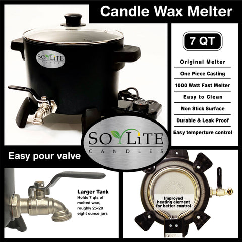 New 220 Volt Power. Wax Melter For Candle Making, This Wax Warmer Will Hold 7 Qts Of Melted Wax.